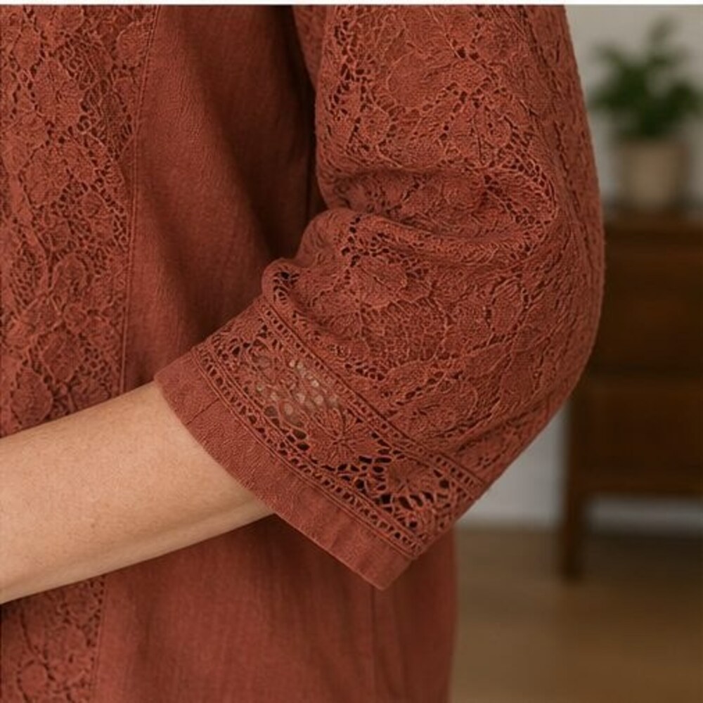 Rust Tunic Blouse - Picture 5 of 6